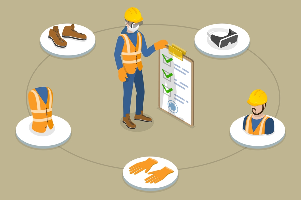 3d Isometric Flat Conceptual Illustration Of Occupational Safety Safe Workplace